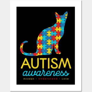 Cat Autism Awareness Posters and Art